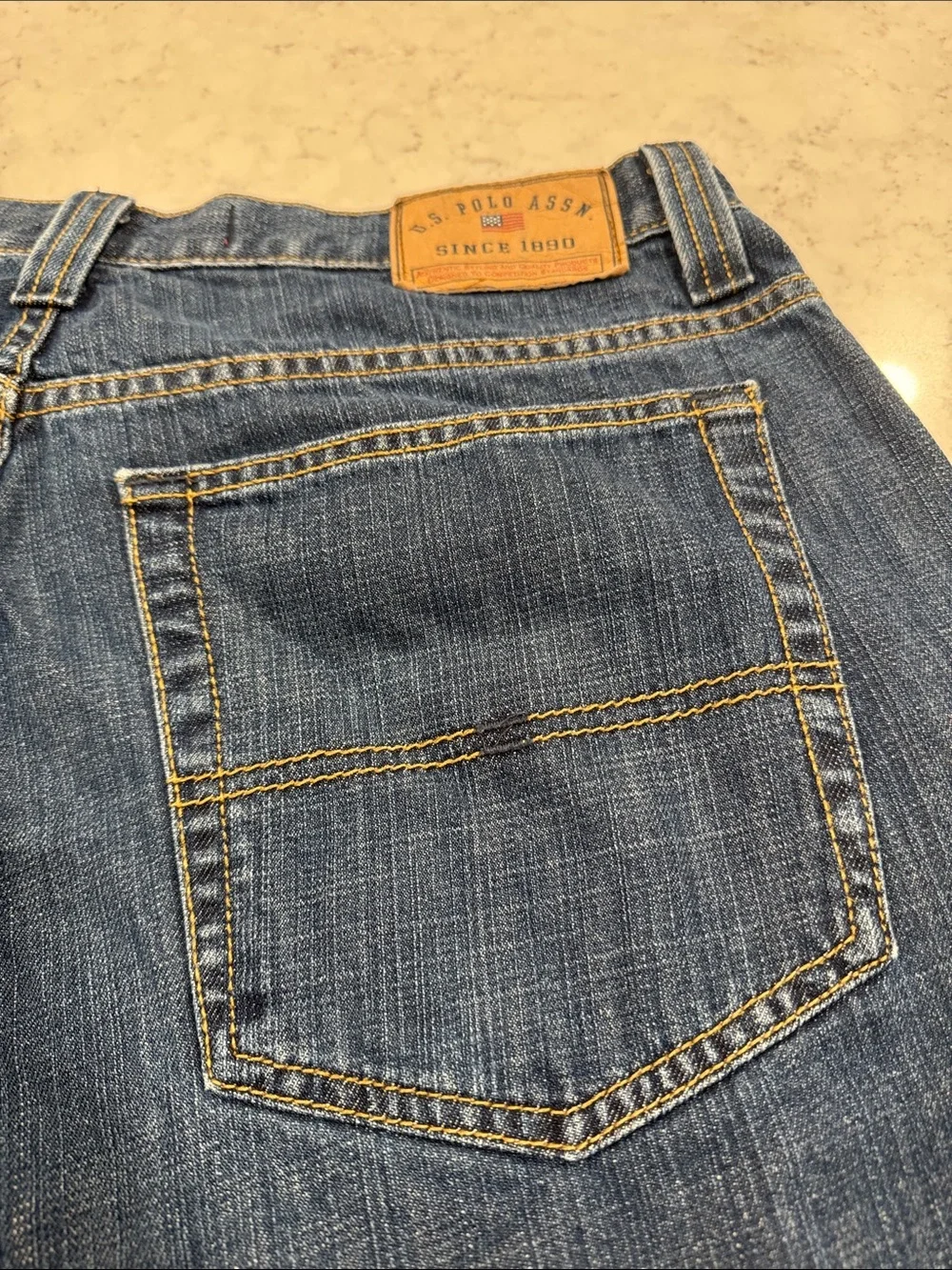 U.S. Polo Assn. Men’s 34 100% Cotton Blue Denim Jean Shorts Jorts Casual Trendy
